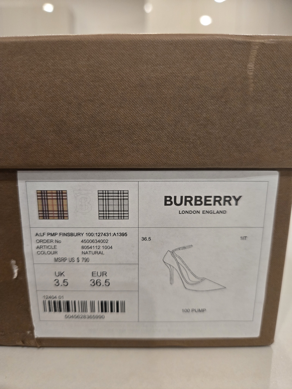 Burberry White Natural Leather Pump Tag - 100 Pump - Picture 3 of 9